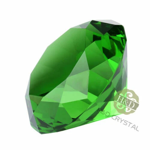 200mm Huge Green Crystal Diamond Paperweight Wedding Centerpieces Gifts - Picture 2 of 5