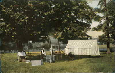 #ad #ad Boyceville Wisconsin WI Camping Scene c1910 Postcard $6.92