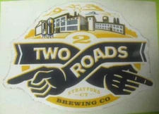 TWO ROADS BREWING CO. Beer STICKER, Label with BREWERY, Stratford, CONNECTICUT