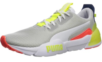 Puma Sneakers - Cell Phase, Puma White/Galaxy Blue/Yellow Alert Size 8