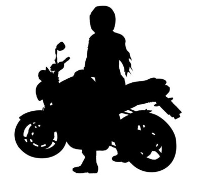Auto Aufkleber Biker Lady Girl Motorrad Sticker Design Style 15 x 15 cm