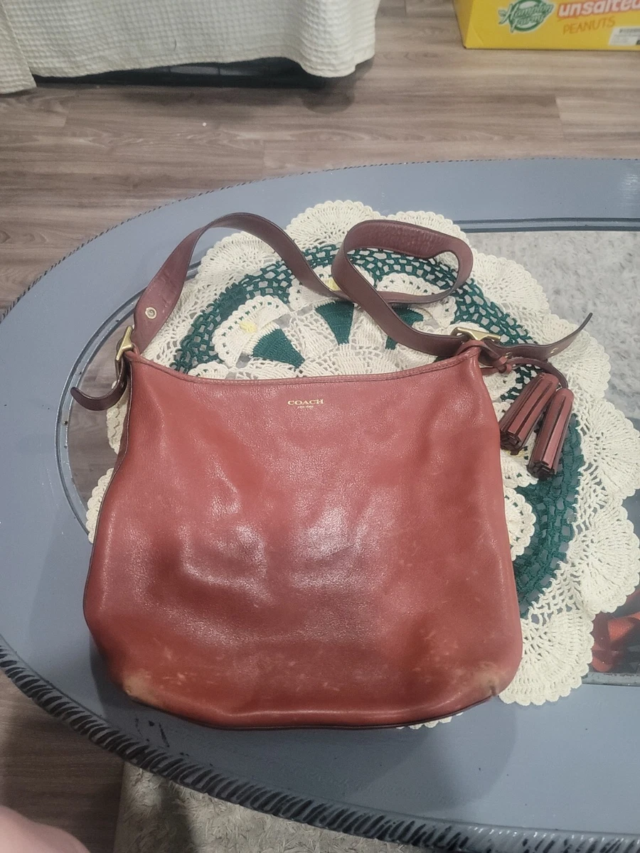 Coach Legacy Leather Duffle Shoulder Bag Hobo Crossbody Cognac