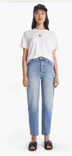 Mother Curbside Ankle Secret Sister Blue Denim Faded Whiskered Jeans Size 31