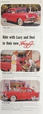 1952 Kaiser Frazer Henry J Automobile Lucille Ball Desi Arnaz Vintage Print Ad