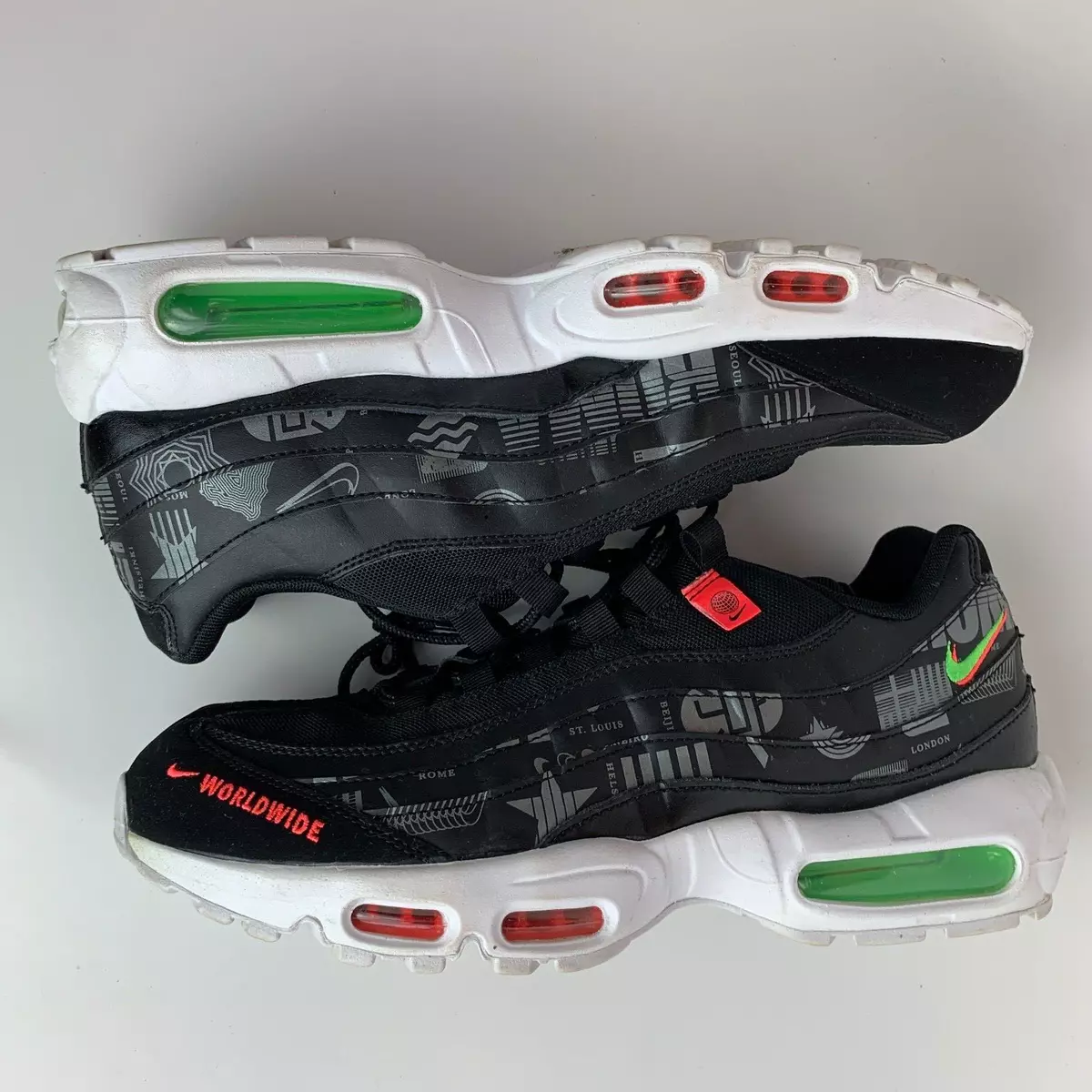Nike Air Max 95 WW Worldwide Black White Green Strike Red CQ9743