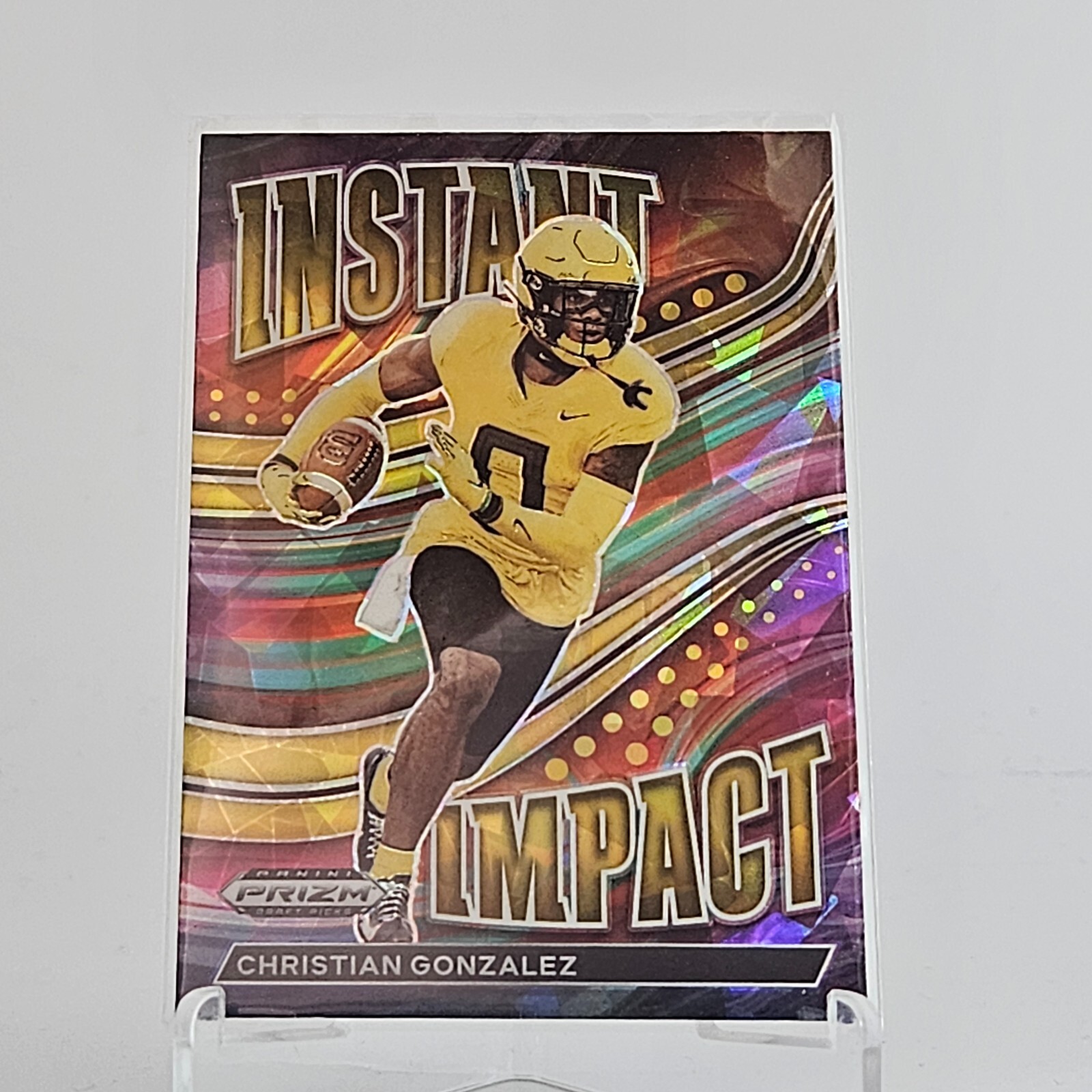Christian Gonzalez Panini Prizm Draft Picks Instant Impact #II25 Gold Ice