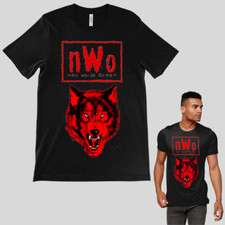 NWO Wolfpac T Shirt WCW WWE Wolf Print Black Red Design Men Women's XS-4XL