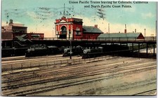 Union Pacific Trains leaving for Colorado, Coasts c1912 Vintage Postcard H11