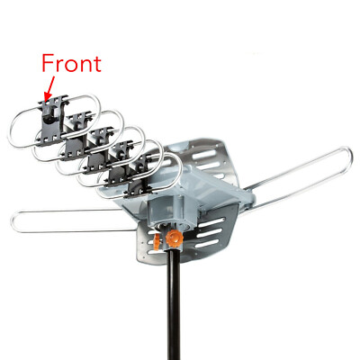 150 Mile Outdoor HDTV Antenna Motorized Amplified 360° Rotor UHF VHF FM 4K