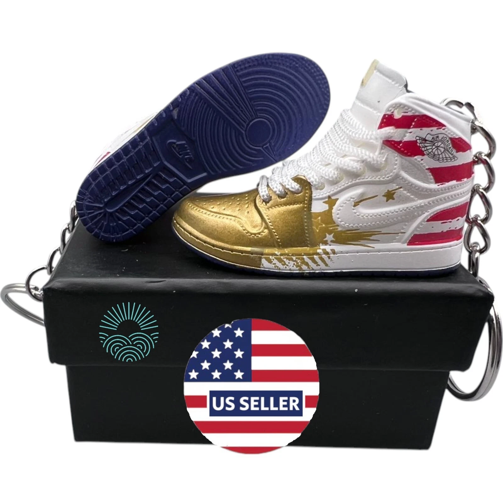 Porte clés Chaussures Mini Jordan / AJ Sneaker Trainer Keyrings   Collection 3D avec boîte