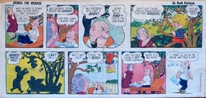 Dennis the Menace by Hank Ketcham - full color Sunday comic page from 1956
