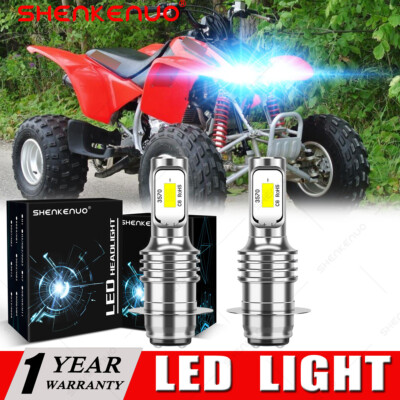 2 8000K Bright LED bulbs for Head Light Honda TRX 400EX 400X