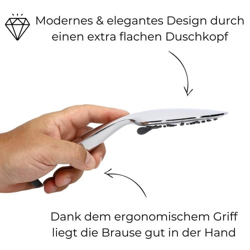 Duschkopf 3 Funktion Duschbrause Handbrause Wassersparender Brausekopf Antikalk - Bild 5 von 6