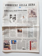 Corriere Della Sera 12 November 2004 Death Yasser Arafat Palestine