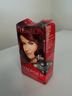 Revlon Colorsilk beautiful color Permanent Now with Keratin Deep Burgundy # 34