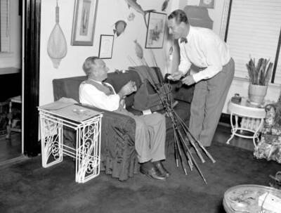 Outdoors Editor Fred Fletcher and Lou Gehrig will depart for Lake  .. Old Photo