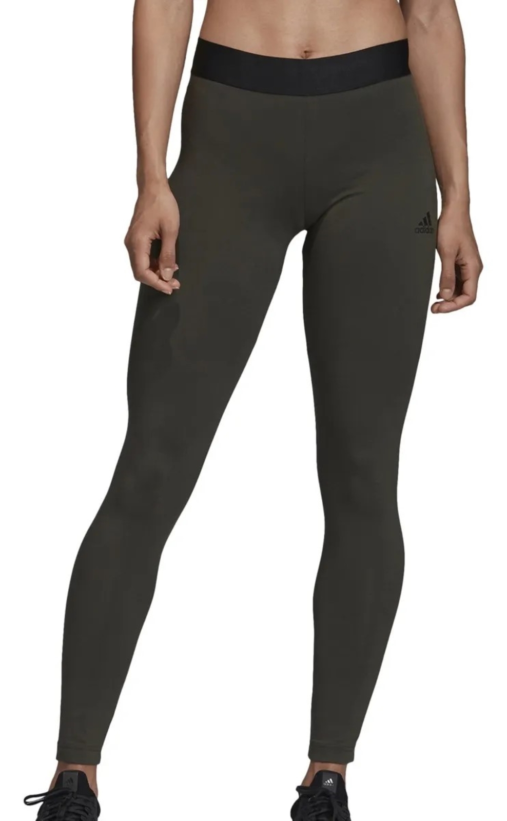 Женские асимметричные колготки Adidas в 3 полосы, Legend Earth/Черный