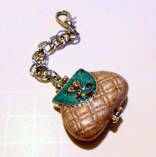 Lavender and Blue Rhinestone Accented Hinged Purse Themed Handbag Charm