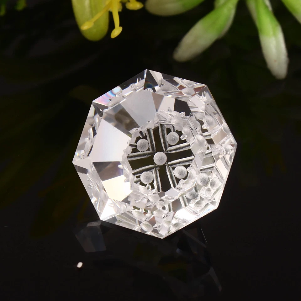 Zafiro blanco natural de Ceilán 24 mm 62,90 quilates talla octágono tallado piedra preciosa suelta Foto 3 de 4