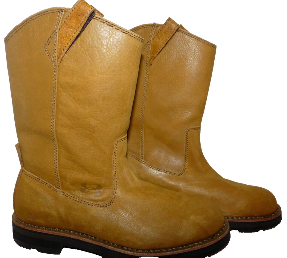 Under Armour Distressed Beige Leather Boots Excellent Sz 8 2013 1240094-253 - Image 2 of 4