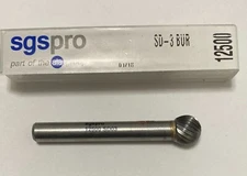 Abrasive Bur: SD-3, 3/8" Cut Dia, Ball, Single Cut - SGS PRO  12500