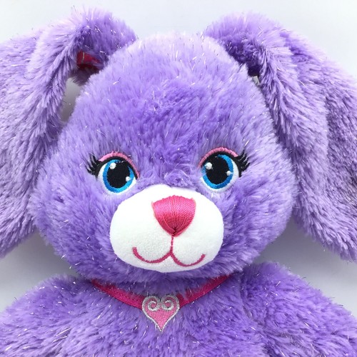 Build A Bear Paw Princess Conejo Púrpura Peluche Relleno Brillante BABW 16" Usado en excelente estado - Imagen 2 de 19