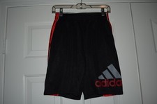 Adidas Youth Size L 14/16 Black/Red/Gray Athletic Shorts