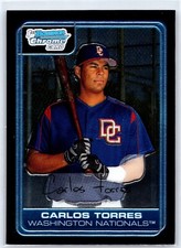 CARLOS TORRES 2006 Bowman Chrome 1st Prospects Washington Nationals Card #BC65
