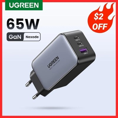 Ugreen 65w Gan Charger Quick Charge 4.0 3.0 Type C Pd USB Charger