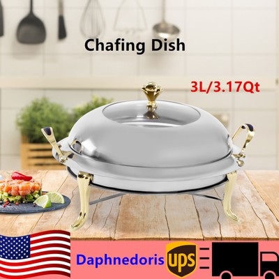 3.17QT Catering Stainless Steel Chafer Chafing Dish Set Buffet Party Food Warmer