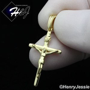 Authentic 925 STERLING SILVER SMALL JESUS CROSS CRUCIFIX GOLD PLATED/SILVER PENDANT*SP293