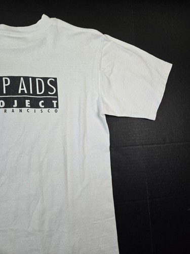 Vintage Stop AIDs Project Promo T-Shirt, Gr. L 21x29", Single Stitch, selten, 90er - Bild 17 von 20