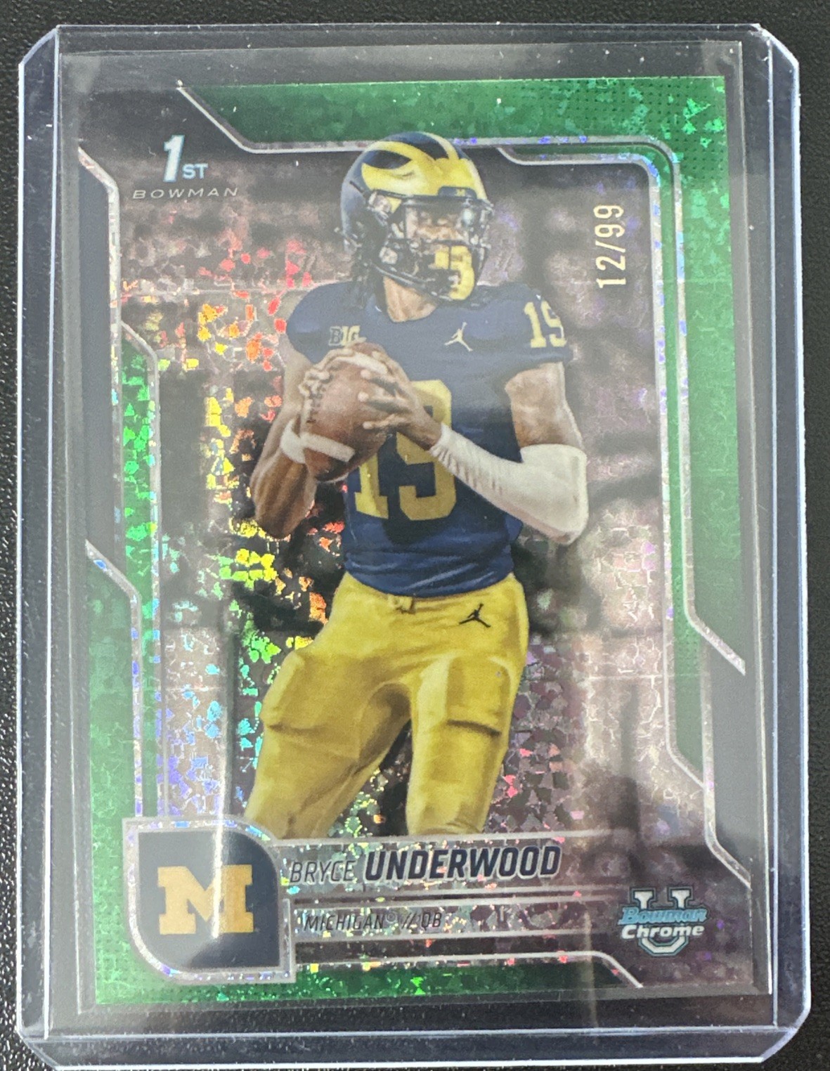 2025 Bowman Chrome U Bryce Underwood Green Shimmer Refractor 1st Prospect /99