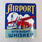 Airport Straight Whiskey Vintage Metal Sign Tin Porcelain Beer Man Cave Tonic