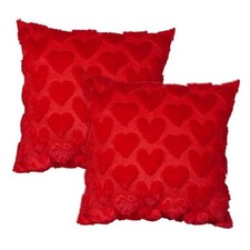 Valentines Pillow Covers 18x18 inch Set of 2 Red Throw Pillow Covers