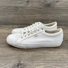 Keds Jump Kick Leather Sneakers Womens 8 White Gold Eyelet Low Top WH63681