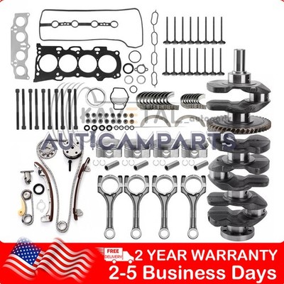 2AZ-FE 2.4L Engine Overhaul Rebuild Kit w/ Crankshaft Rods Timing Kit For Toyota