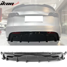 Fits 20-24 Tesla Model Y Gloss Black Rear Bumper Lip Diffuser Shark Fin Splitter