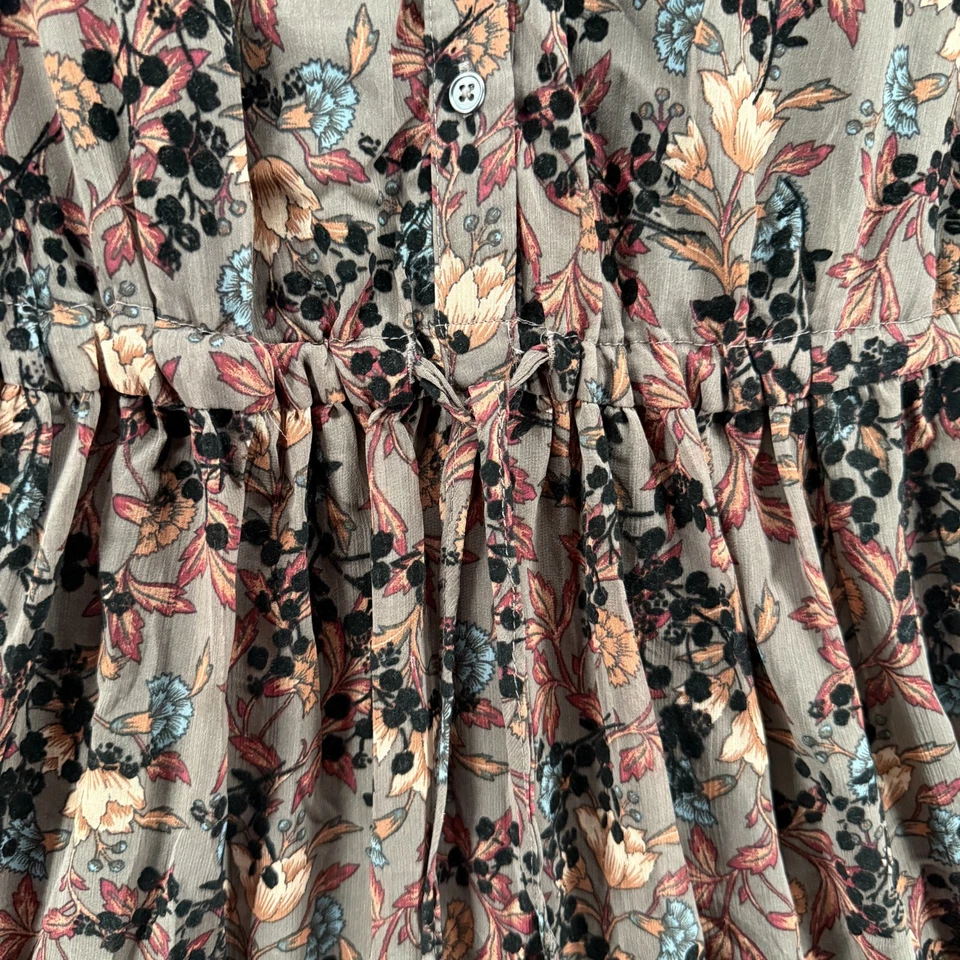 Vestido Knox Rosa Grande Marrón Burnout Floral Maxi Hada Cottagecore Campesino Bosque Foto 3 de 4