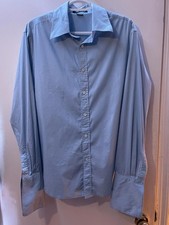 Theory Men's Light Blue Dress Shirt Medium