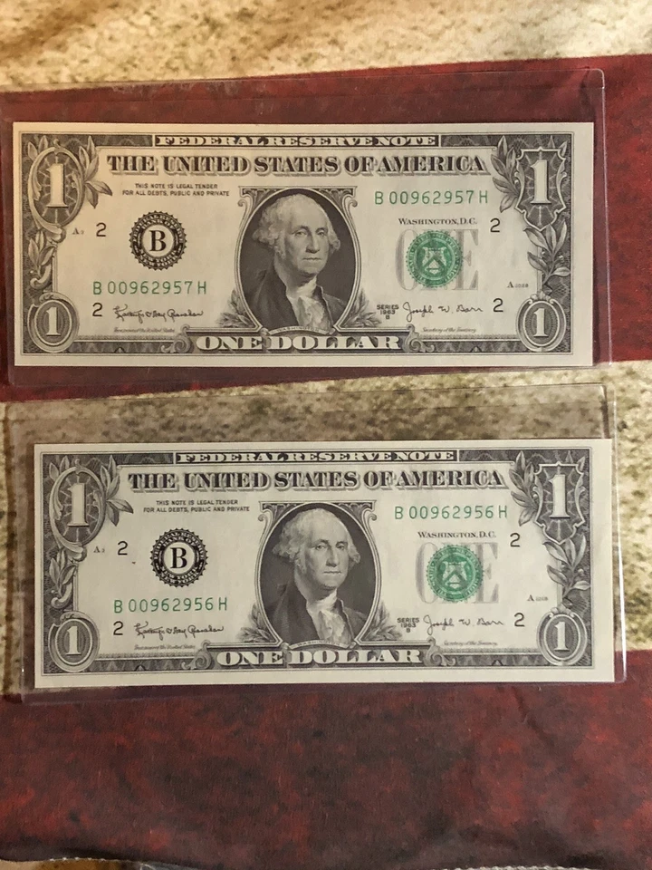 Joseph Barr $1 Dollar Lot of 10 Sequential Pairs ( Graded Pair Are Creased ) - Image 3 of 4