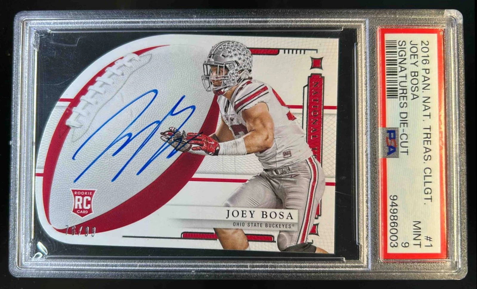 Joey Bosa Panini National Treasures Collegiate Signatures Die-Cut #1 Base