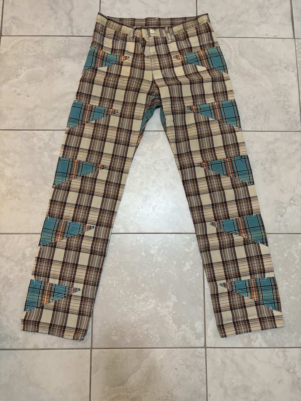 Rare Comme des Garcons Plaid Patchwork Pants image 2