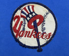 1960s New York Yankees Baseball 4in Patch! Vintage Design-Off Color-No Reserve! — photo 1