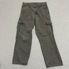 Wrangler Relaxed Fit Cargo Pants Dark Gray Ripstop Cotton Mens 30x30 70L3WOD