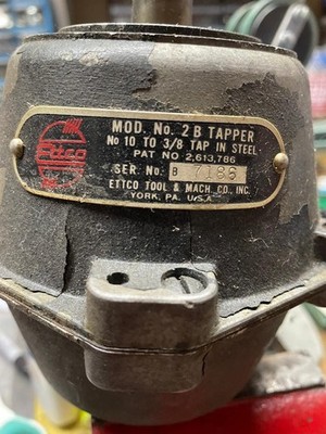 ETTCO TAPPER NO 2B TAPPING TOOL MACHINEST #10 TO 3/8 TAP USA TAP STEEL