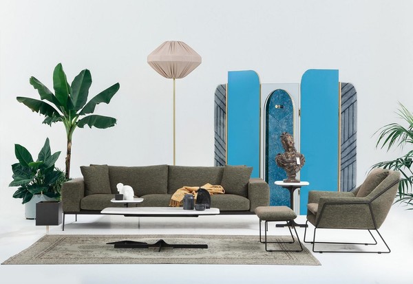 Moderne Sofagarnitur Dreisitzer Sessel Sofa Couch StoffmöBel Gruppe Set-image