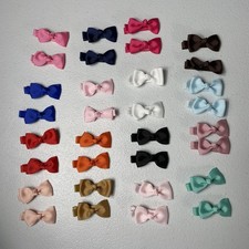 Lot of 32 Pieces  16 pairs Girls Ribbon Bows Hair Clips Hair Accessories
