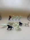VINTAGE MARX WESTERN HORSE 54MM LOT OF 11 - plastic cream brown black