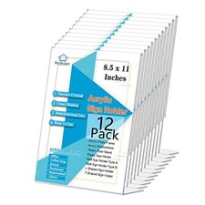 Slant Back Acrylic Sign Holder 8.5 x 11 Clear Picture Photo Frames Display